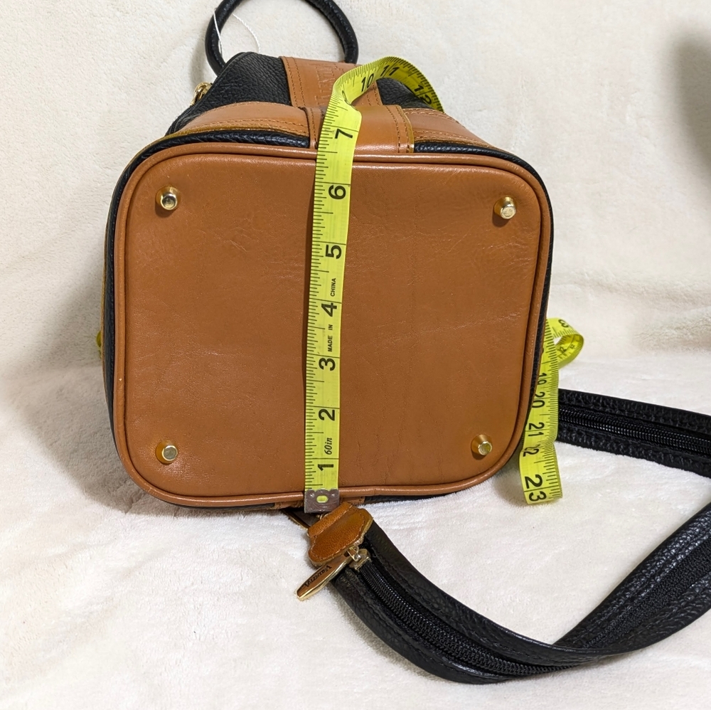 Valentina Convertible Black Brown Leather Shoulder Crossbody Sling Backpack‎ - Picture 11 of 16